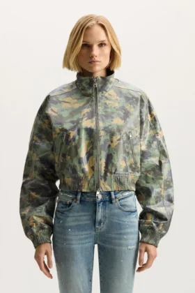 Painted Camo Leather Jacket